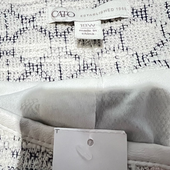 Cato Cream and Gray tweed biker Jacket 18W - Picture 5 of 8